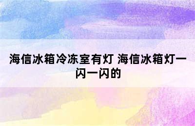 海信冰箱冷冻室有灯 海信冰箱灯一闪一闪的